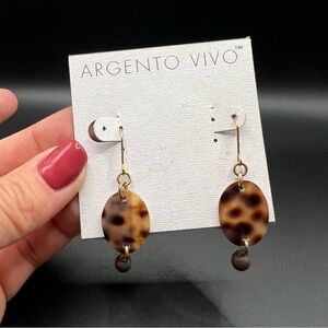 NWT Argento Vivo Tortoise Shell Style Earrings